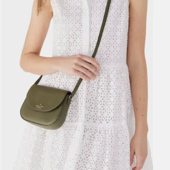 Kate Spade Leila Mini Flap Pebble Leather Crossbody Purse - Enchanted Green - Picture 5 of 5